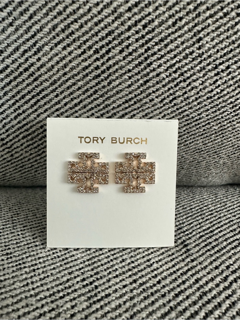 Tory Burch Gold-Tone Crystal Logo Earring Collection 155520
